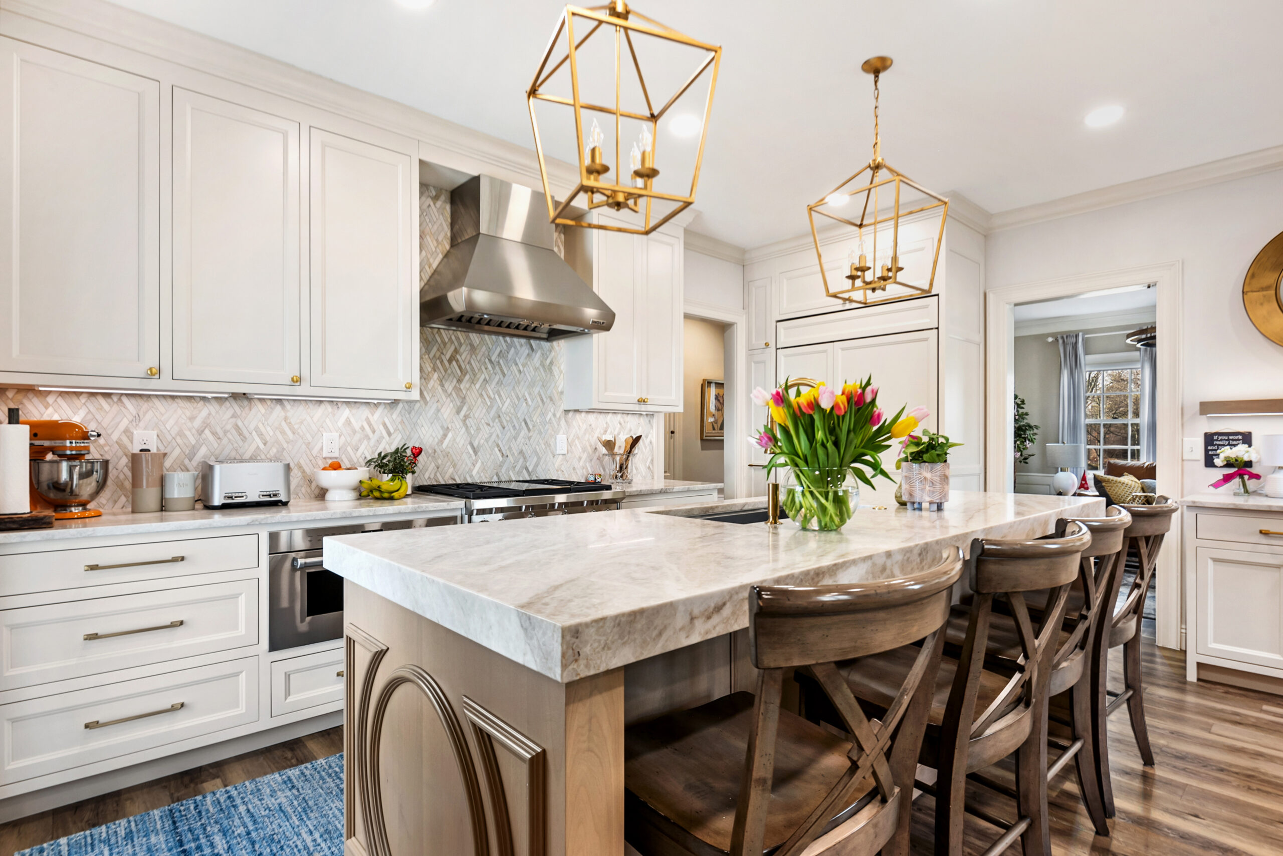 warm and bright kitchen island in columbus, OH